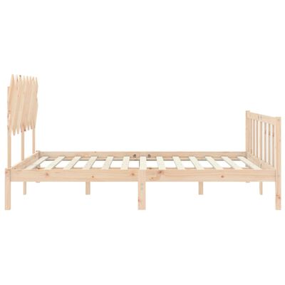 vidaXL Bedframe met hoofdbord massief hout 160x200 cm