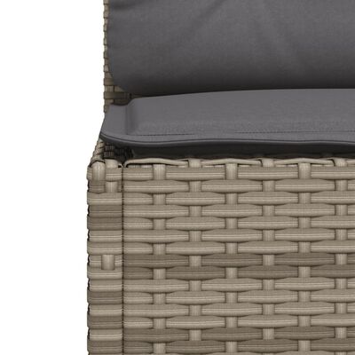 vidaXL 4-delige Loungeset met kussens poly rattan grijs