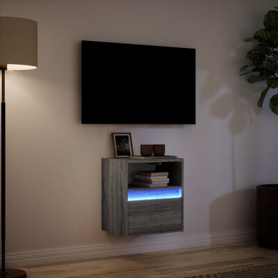 vidaXL Tv-wandmeubel met LED-verlichting 41x31x45 cm grijs sonoma