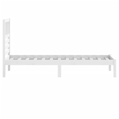 vidaXL Bedframe zonder matras massief grenenhout wit 75x190 cm