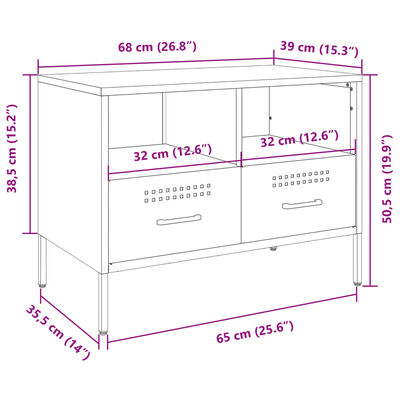 vidaXL Tv-meubel 68x39x50,5 cm staal mosterdgeel