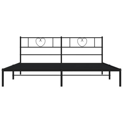 vidaXL Bedframe met hoofdbord metaal zwart 183x213 cm