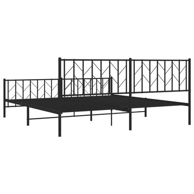 vidaXL Bedframe met hoofd- en voeteneinde metaal zwart 193x203 cm