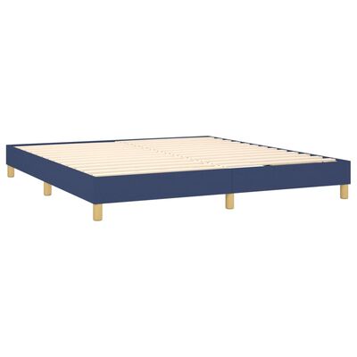 vidaXL Boxspring met matras en LED stof blauw 180x200 cm