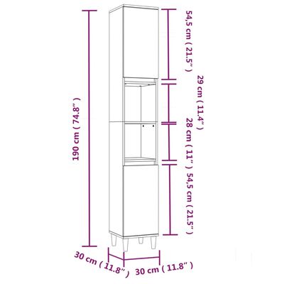 vidaXL 3-delige Badkamermeubelset bewerkt hout gerookt eikenkleurig