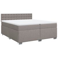 vidaXL Boxspring met matras stof taupe 200x200 cm