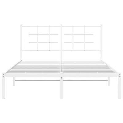 vidaXL Bedframe met hoofdbord metaal wit 140x200 cm