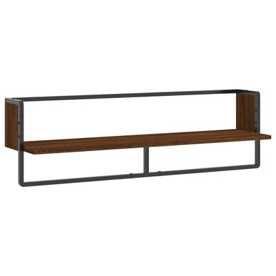 vidaXL Wandschap met stang 100x25x30 cm bruin eikenkleur