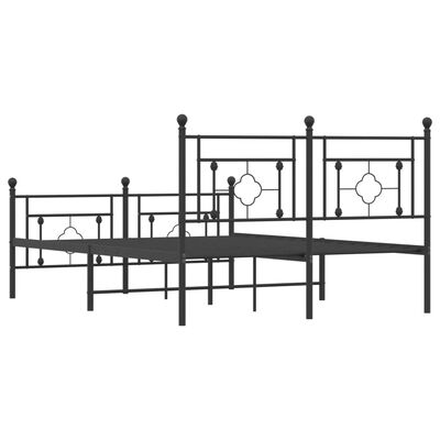 vidaXL Bedframe met hoofd- en voeteneinde metaal zwart 140x200 cm