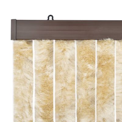 vidaXL Vliegengordijn 90x220 cm chenille beige