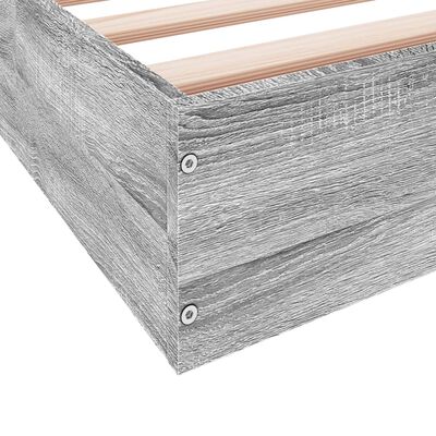 vidaXL Bedframe bewerkt hout grijs sonoma eikenkleurig 140x190 cm