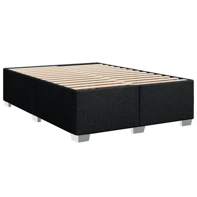 vidaXL Boxspring met matras stof zwart 140x200 cm