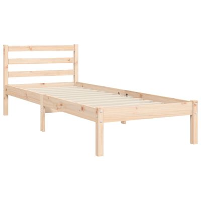 vidaXL Bedframe met hoofdbord massief hout 100x200 cm