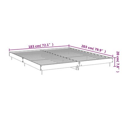 vidaXL Bedframe bewerkt hout bruin eikenkleur 180x200 cm