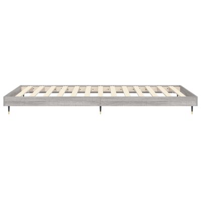 vidaXL Bedframe bewerkt hout grijs sonoma eikenkleurig 90x190 cm