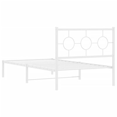 vidaXL Bedframe met hoofdbord metaal wit 100x200 cm