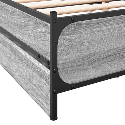 vidaXL Bedframe met lades bewerkt hout grijs sonoma eiken 160x200 cm