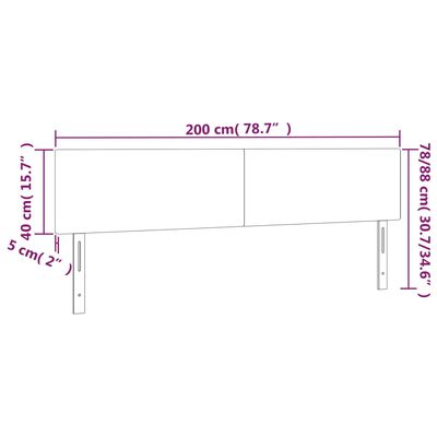 vidaXL Hoofdbord LED 200x5x78/88 cm fluweel roze