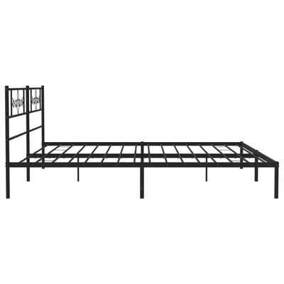 vidaXL Bedframe met hoofdbord metaal zwart 183x213 cm