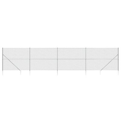 vidaXL Gaashek met grondankers 2,2x10 m zilverkleurig