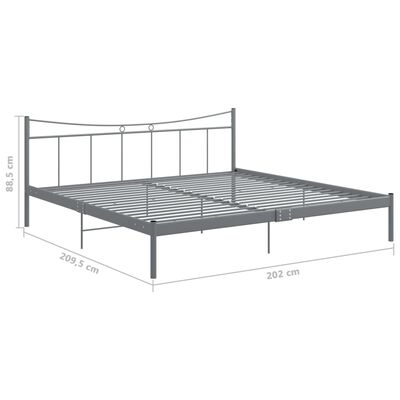 vidaXL Bedframe metaal grijs 200x200 cm