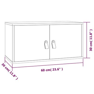 vidaXL Wandkast 60x30x30 cm massief grenenhout wit