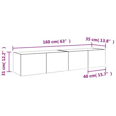 vidaXL Tv-meubels met LED-verlichting 2 st 80x35x31 cm zwart