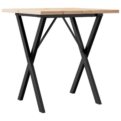 vidaXL Eettafel X-frame 70x70x75,5 cm massief grenenhout en gietijzer