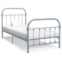 vidaXL Bedframe metaal grijs 90x200 cm