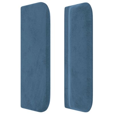 vidaXL Boxspring met matras fluweel donkerblauw 140x190 cm