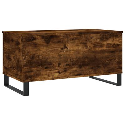 vidaXL Salontafel 90x44,5x45 cm bewerkt hout gerookt eikenkleurig