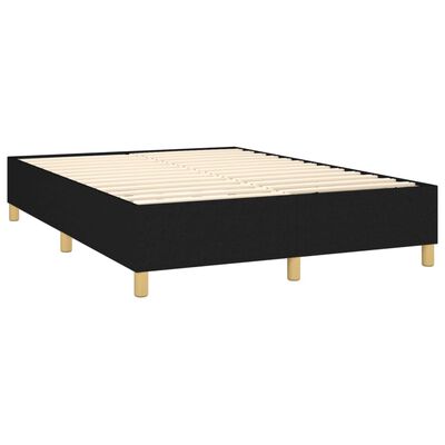 vidaXL Boxspring met matras en LED stof zwart 140x200 cm