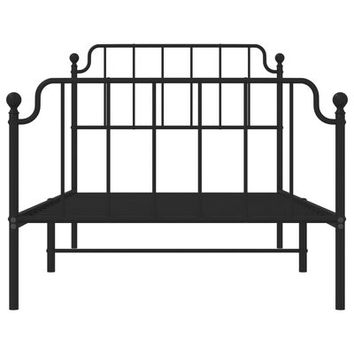 vidaXL Bedframe met hoofd- en voeteneinde metaal zwart 100x190 cm