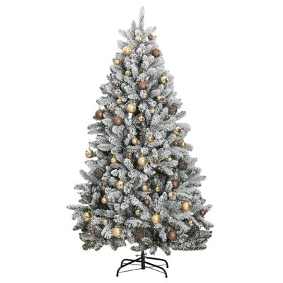 vidaXL Kunstkerstboom met scharnieren 300 LED's en kerstballen 180 cm