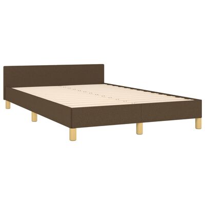 vidaXL Bedframe met hoofdbord stof donkerbruin 120x190 cm