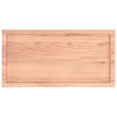 vidaXL Tafelblad 100x50x(2-6)cm behandeld massief eikenhout lichtbruin