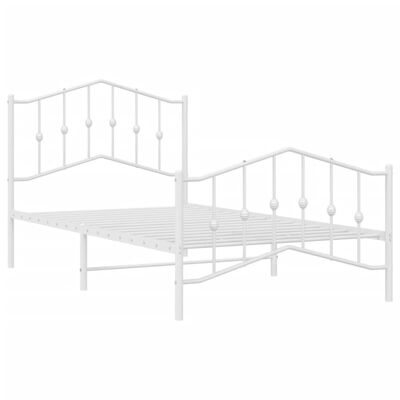 vidaXL Bedframe met hoofd- en voeteneinde metaal wit 100x190 cm