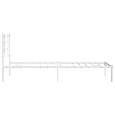 vidaXL Bedframe met hoofdbord metaal wit 90x190 cm