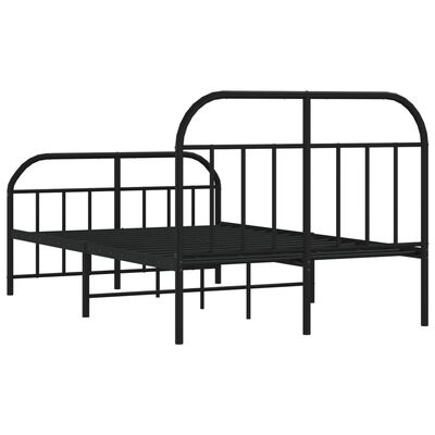 vidaXL Bedframe met hoofd- en voeteneinde metaal zwart 120x190 cm