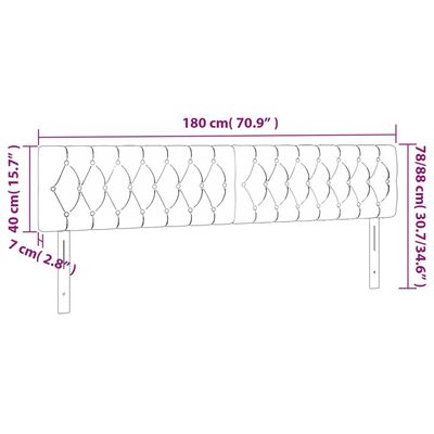 vidaXL Hoofdbord LED 180x7x78/88 cm stof crèmekleurig