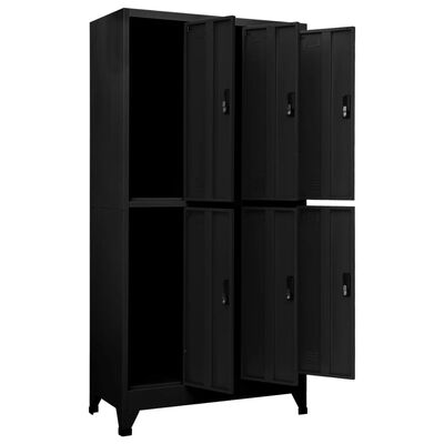 vidaXL Lockerkast 90x45x180 cm staal zwart