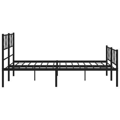 vidaXL Bedframe met hoofd- en voeteneinde metaal zwart 140x190 cm