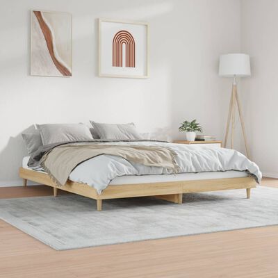 vidaXL Bedframe bewerkt hout sonoma eikenkleurig 180x200 cm