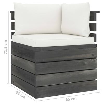 vidaXL 10-delige Loungeset met kussens pallet massief grenenhout