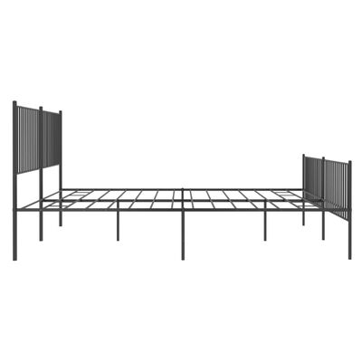 vidaXL Bedframe met hoofd- en voeteneinde metaal zwart 200x200 cm