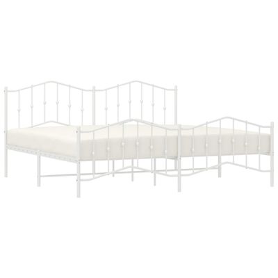 vidaXL Bedframe met hoofd- en voeteneinde metaal wit 200x200 cm