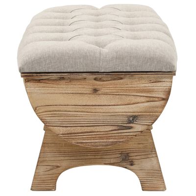 vidaXL Opbergbankje 103x51x44 cm massief hout en stof