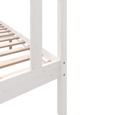 vidaXL Bedframe massief grenenhout wit 90x200 cm