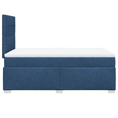 vidaXL Boxspring met matras stof blauw 120x200 cm