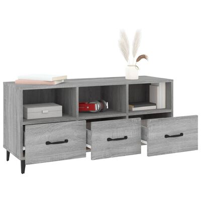 vidaXL Tv-meubel 102x35x50 cm bewerkt hout grijs sonoma eikenkleurig